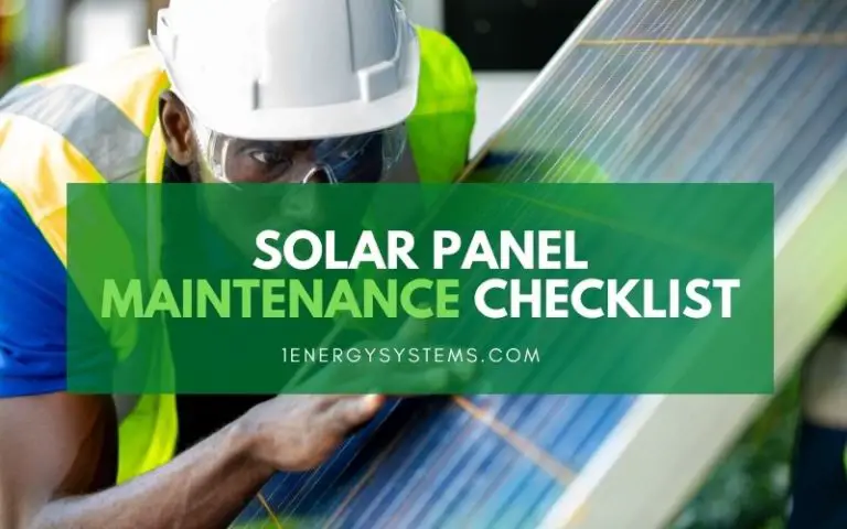 Solar Panel Maintenance Checklist